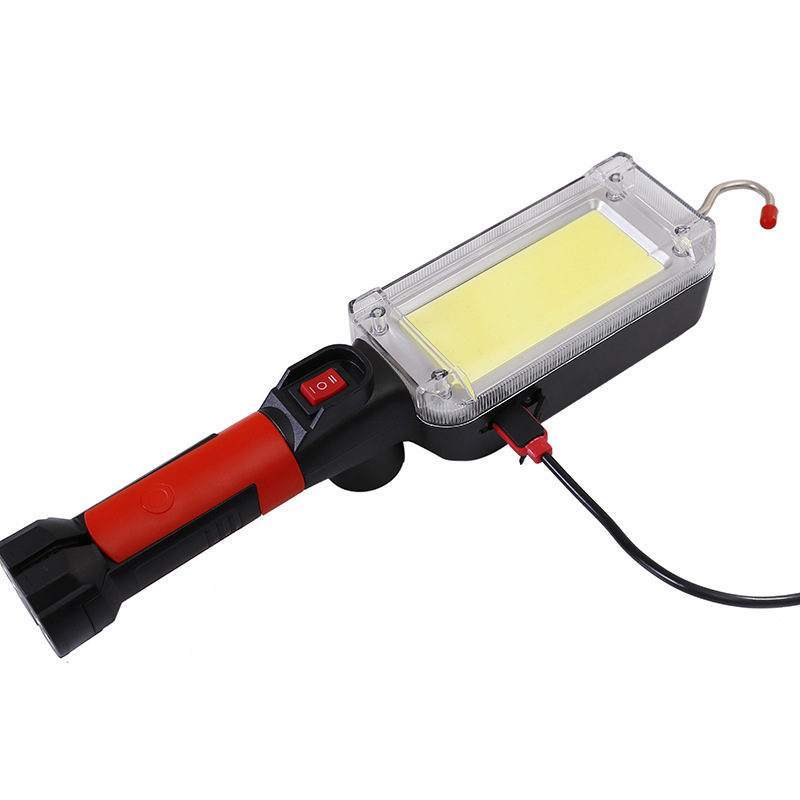 1pcs USB Rechargeable COB Work Light Portable LED Flashlight Adjustable 2Mode Waterproof Magnet Design Camping Lantern