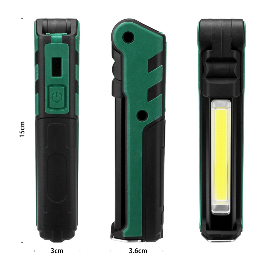 Newest Portable COB Flashlight Torch USB Rechargeable LED Work Light Magnetic COB Lanterna Hanging Hook Lamp For Outdoor