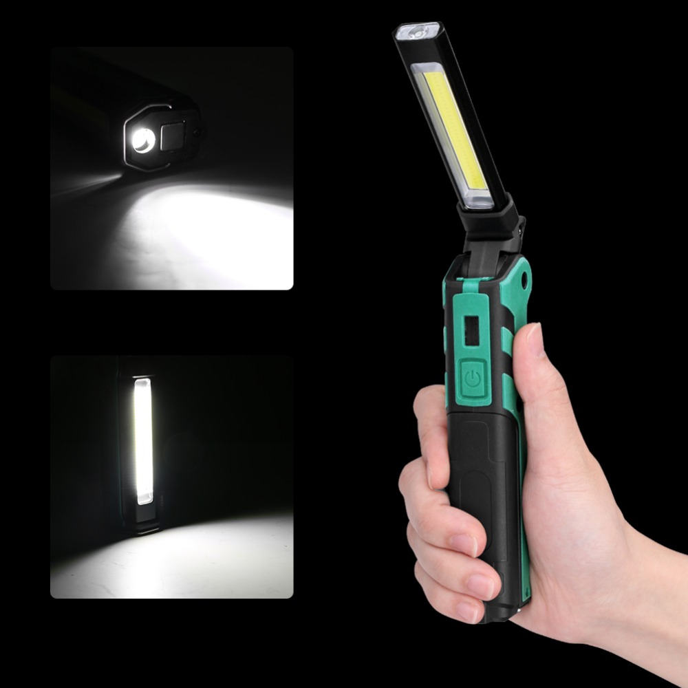 Newest Portable COB Flashlight Torch USB Rechargeable LED Work Light Magnetic COB Lanterna Hanging Hook Lamp For Outdoor