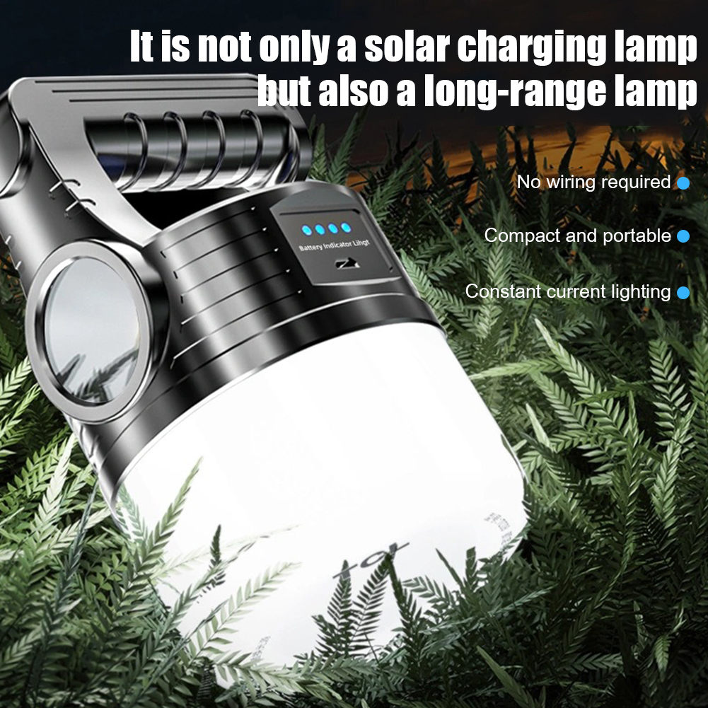 1pcs Solar LED Camping Light Outdoor Searchlight Tent Lamp USB Rechargeable Bulb Portable Lanterns Emergency Strong Light