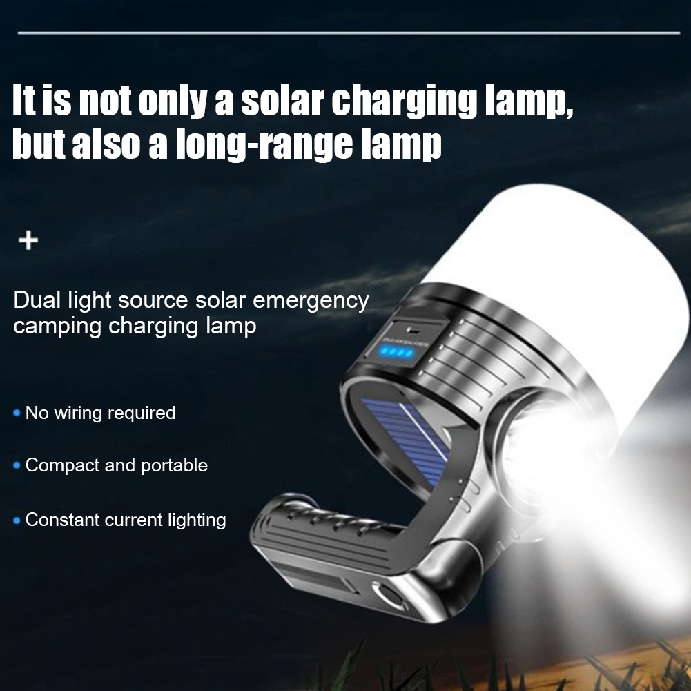 1pcs Solar LED Camping Light Outdoor Searchlight Tent Lamp USB Rechargeable Bulb Portable Lanterns Emergency Strong Light