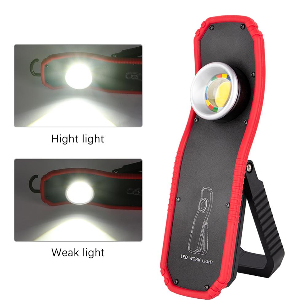 New Portable Flashlight Torch USB Rechargeable LED Work Light Magnetic COB Lantern Hanging Outdoor Camping Hook Lamp Power Light