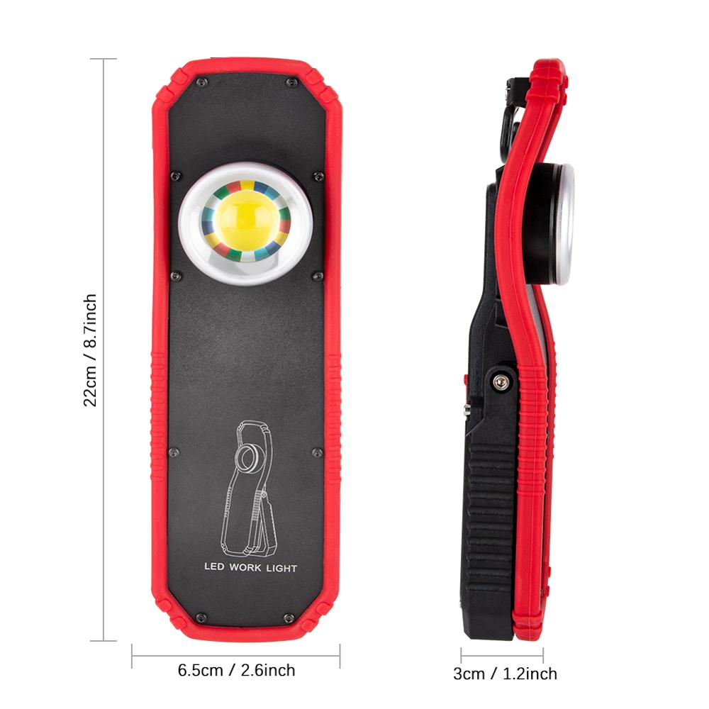 New Portable Flashlight Torch USB Rechargeable LED Work Light Magnetic COB Lantern Hanging Outdoor Camping Hook Lamp Power Light