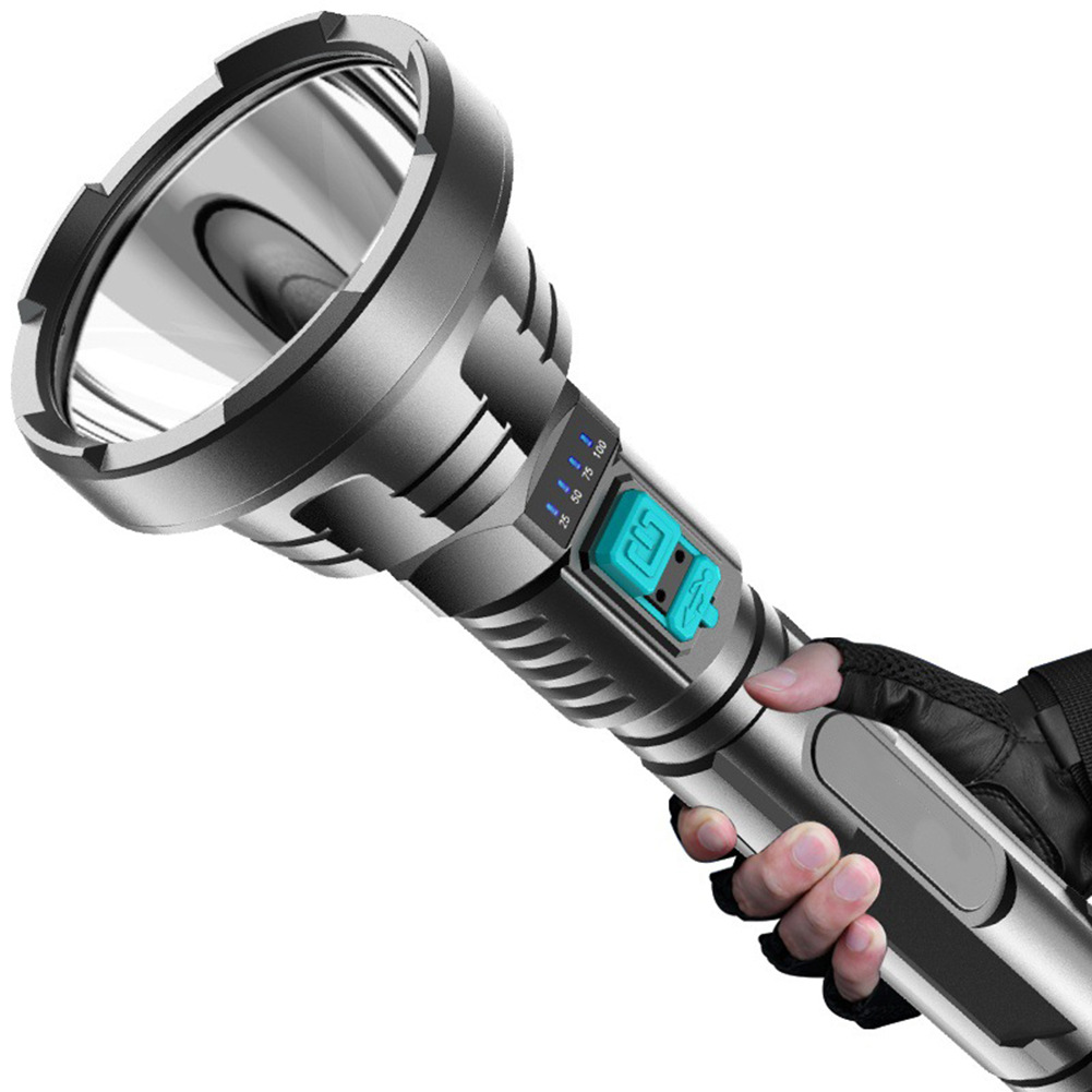 D2 Powerful Led Flashlight Tactical Flash Light Torch Waterproof Camping Hand Light Usb Rechargeable Self Defense Edc Lamp