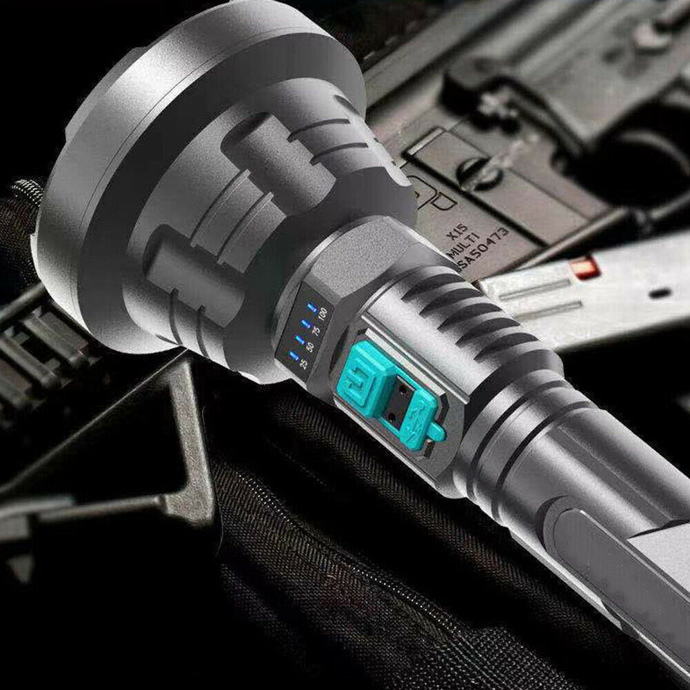D2 Powerful Led Flashlight Tactical Flash Light Torch Waterproof Camping Hand Light Usb Rechargeable Self Defense Edc Lamp