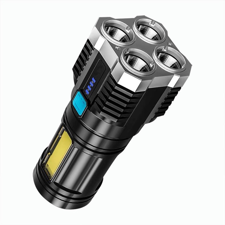 1pcs New Style 4LED Flashlight Mini Portable Lamp USB Rechargeable COB LED Flashlight