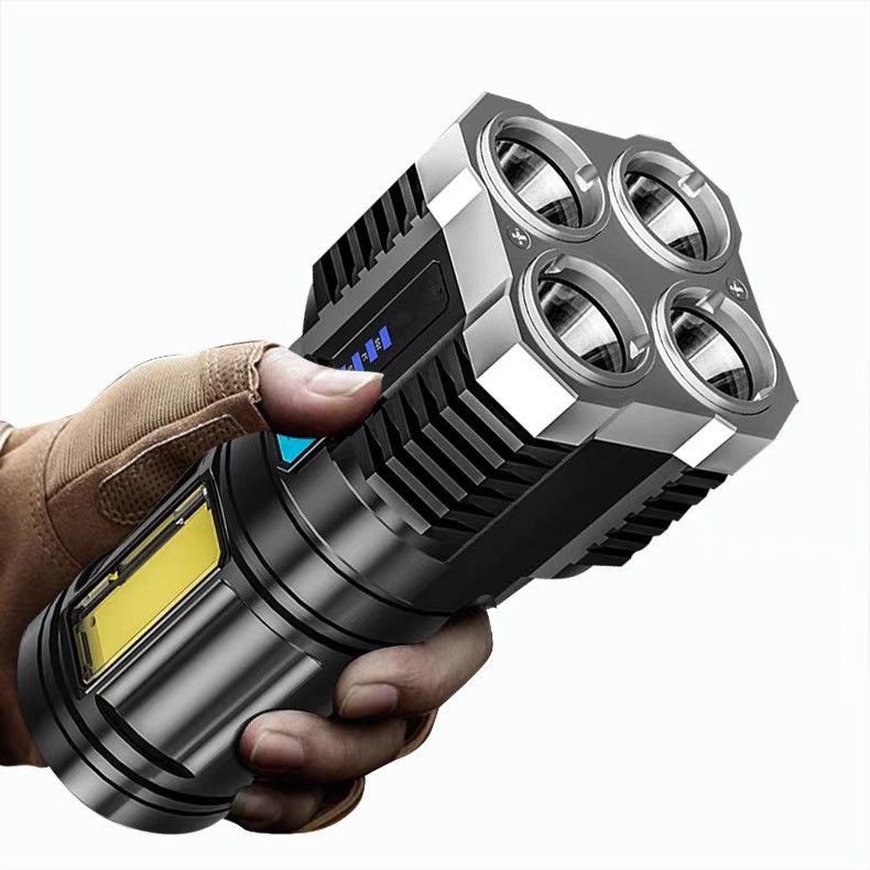 1pcs New Style 4LED Flashlight Mini Portable Lamp USB Rechargeable COB LED Flashlight