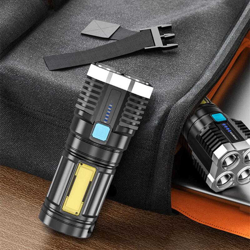 1pcs New Style 4LED Flashlight Mini Portable Lamp USB Rechargeable COB LED Flashlight