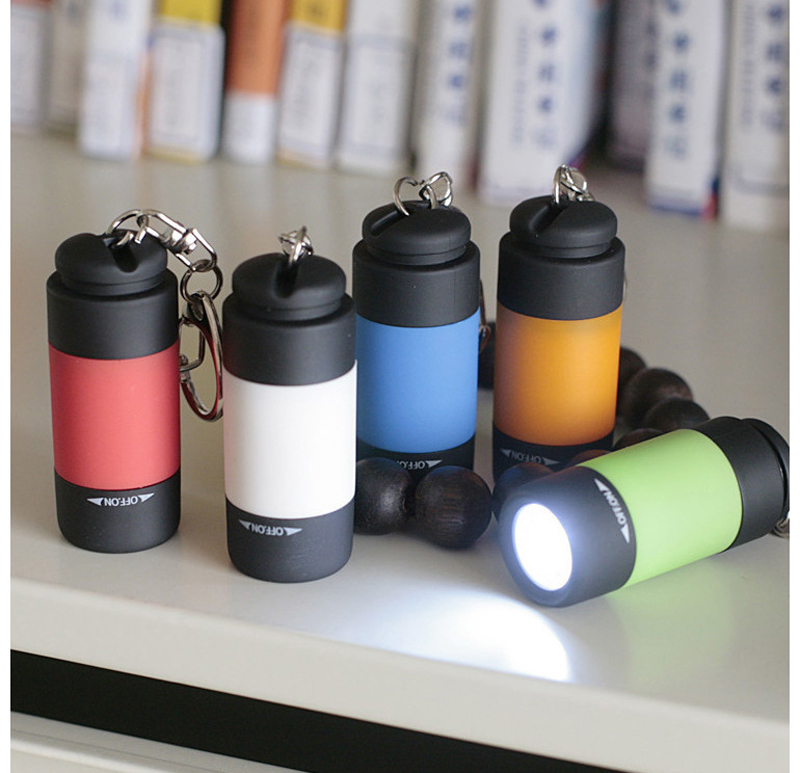 Portable LED Light USB Rechargeable Outdoor Waterproof Keychain  Torch Lamp Lights Multi Color Children's Mini Flashlight