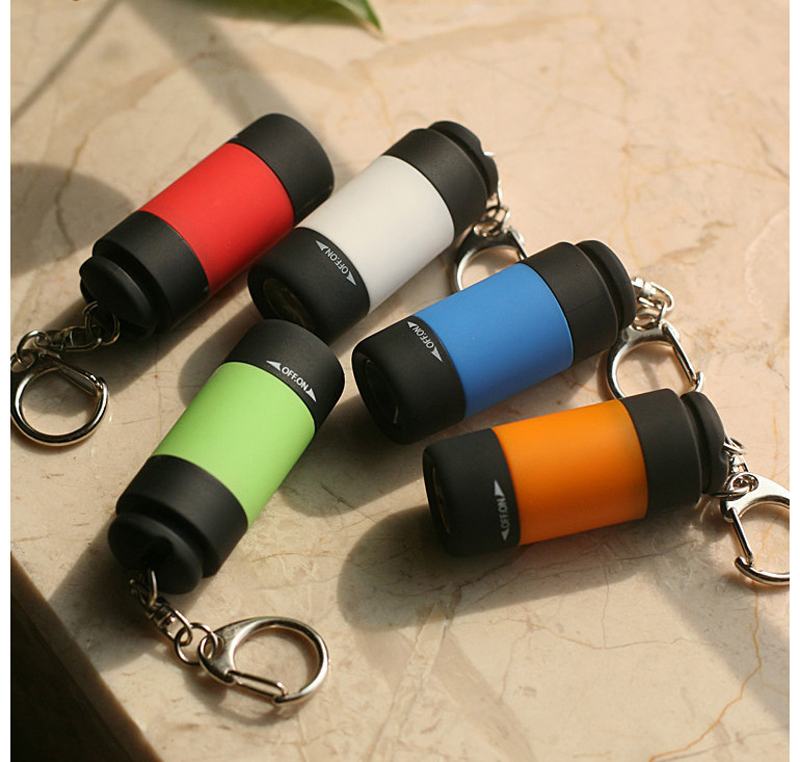 Portable LED Light USB Rechargeable Outdoor Waterproof Keychain  Torch Lamp Lights Multi Color Children's Mini Flashlight