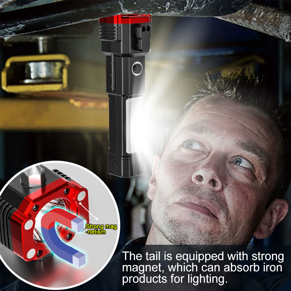 1pcs LED USB Rechargeable Flashlight Torch Light  Waterproof Emergency Self-Rescue Hand Lamp Tactical Light