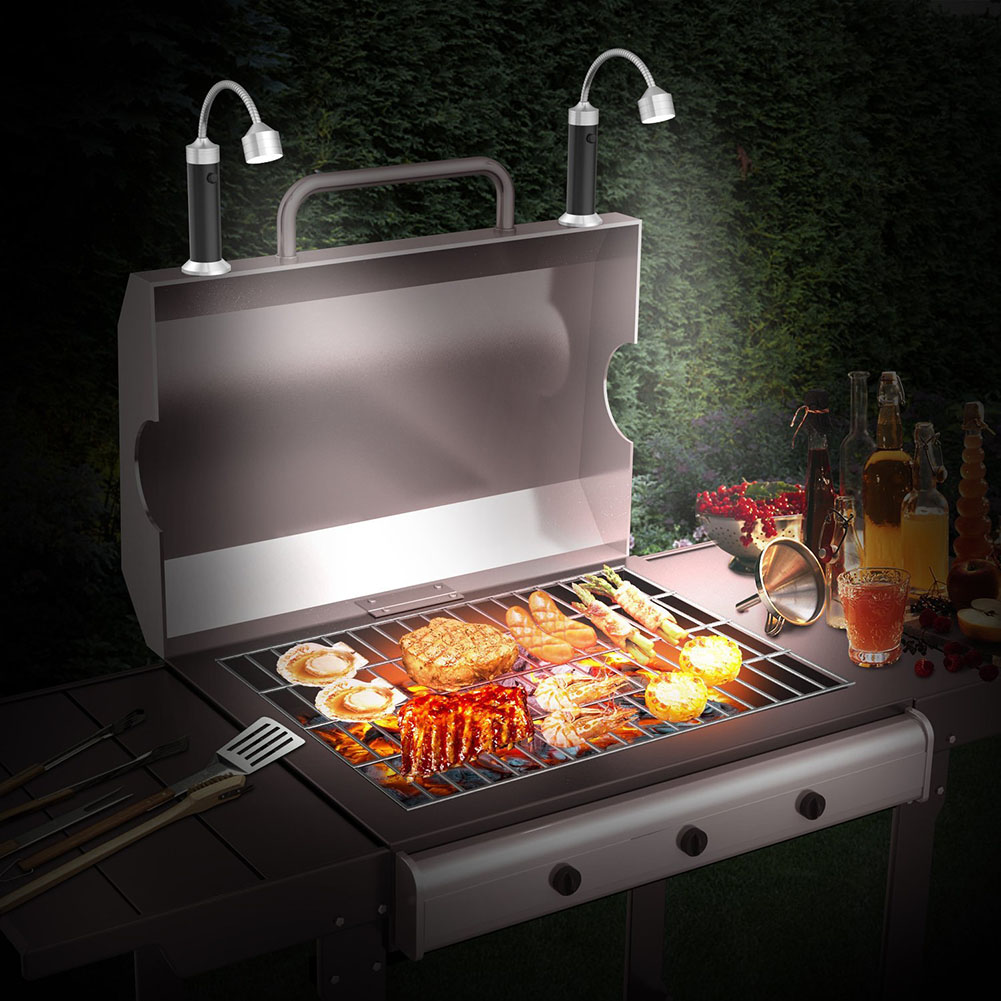 1pcs LED Flashlight BBQ Grill Light Outdoor Super Bright Magnetic Base Barbecue Lights Soft Tube Torch Lighting Lamp Adjustable
