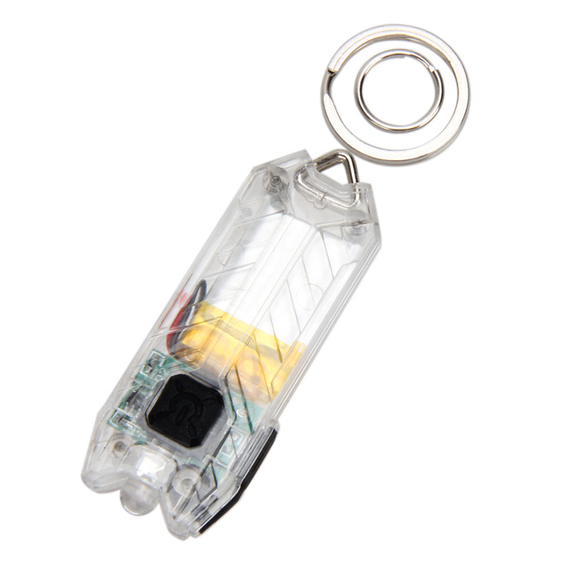 1pcs Rechargeable Tube Portable Compact Torch Keychain Flashlight USB Charging 2 Modes Lamp Keyring Light Mini Outdoor Led