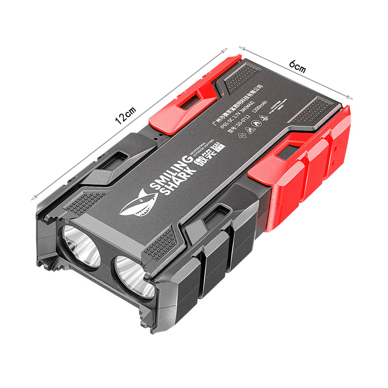 1pcs 2-Core Strong Bright Flashlight Rechargeable Outdoor Multi-function Led Long-range Spotlight Battery Display COB Light