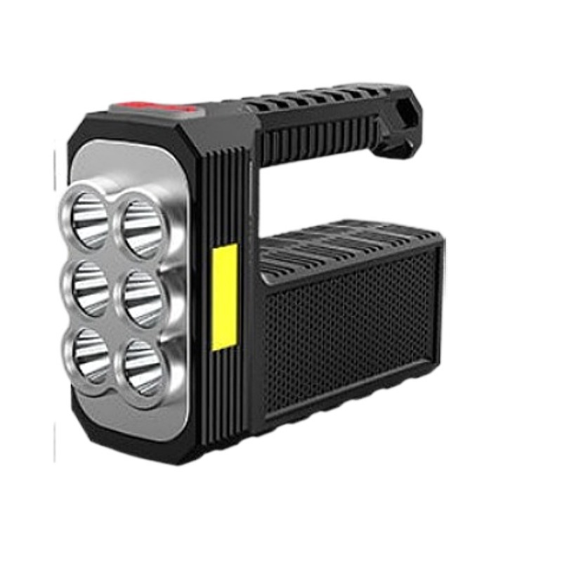 1pcs Dual Light Source LED Flashlight Camping Work Light USB/Solar Charging Flashlights Searchlight Spotlight Waterproof Torch