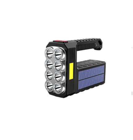1pcs Dual Light Source LED Flashlight Camping Work Light USB/Solar Charging Flashlights Searchlight Spotlight Waterproof Torch