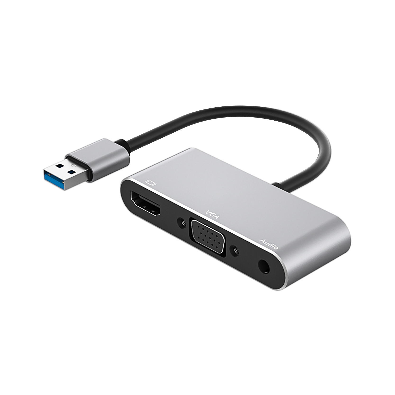 Adapter Cable USB3.0 To HDMI-compatible VGA Two-in-one Adapter Cable USB3.0 Projection Screen VGA With 3.5 Hub Free Drive