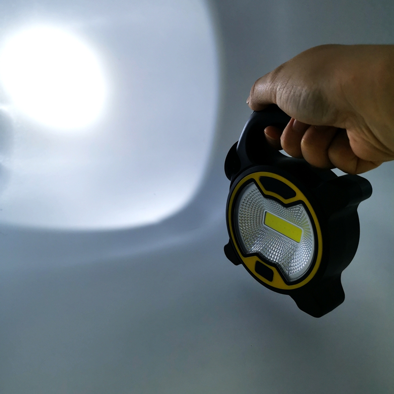 1pcs Portable spotlight 1W LED and 3W COB work lamp mini powerful handle lantern camping fishing cheap price
