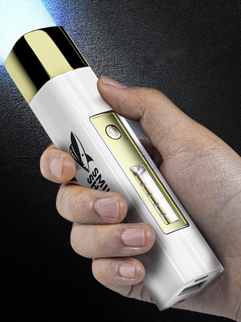 1pcs Portable LED Flashlight Rechargeable XPE + COB Torch Light USB Lantern built-in battery for Camping Hiking