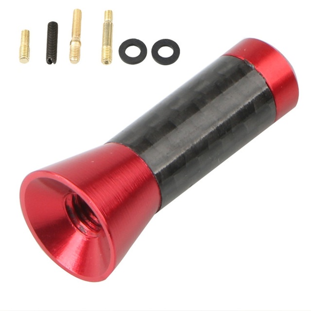 1pcs Universal 3.5cm Car Roof Antenna Enhanced Signal FM/AM Carbon Fiber Screw Metal Short Stubby Mast Car Radio Aerial Accessories