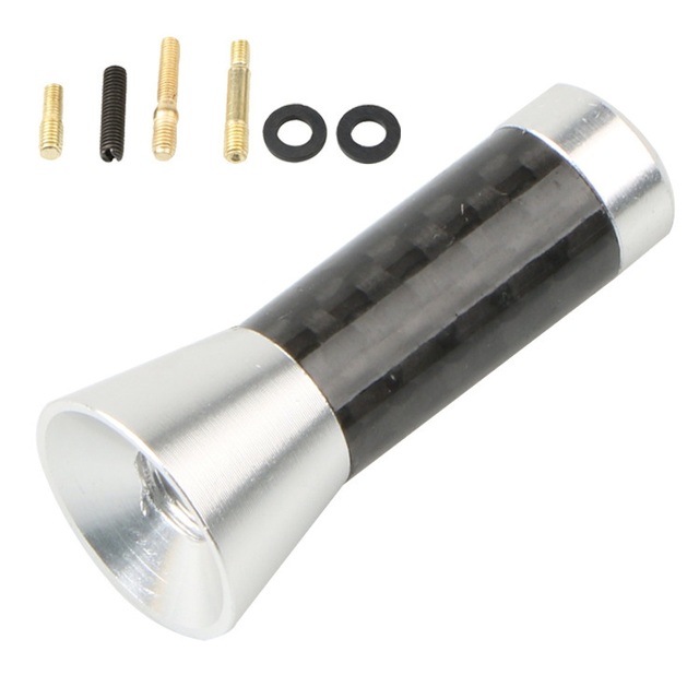 1pcs Universal 3.5cm Car Roof Antenna Enhanced Signal FM/AM Carbon Fiber Screw Metal Short Stubby Mast Car Radio Aerial Accessories