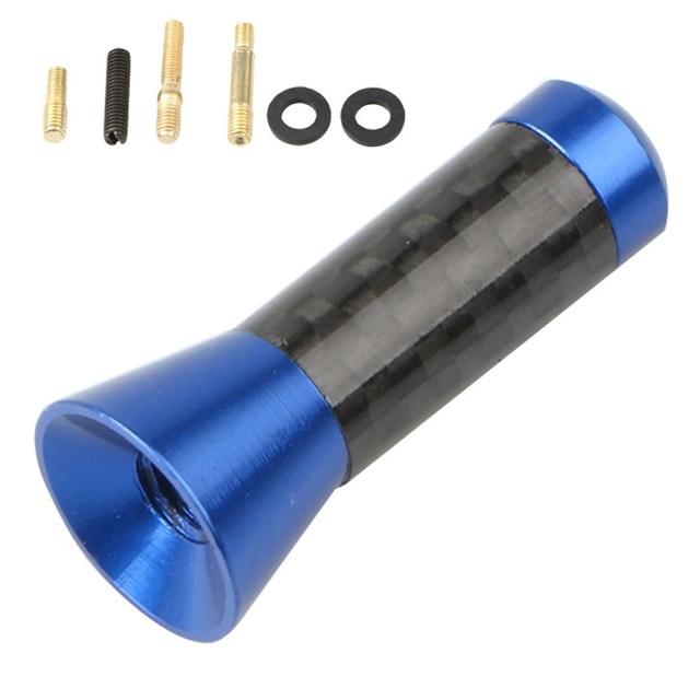 1pcs Universal 3.5cm Car Roof Antenna Enhanced Signal FM/AM Carbon Fiber Screw Metal Short Stubby Mast Car Radio Aerial Accessories