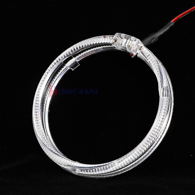 2Pcs White Yellow 2color Guide Angel Eye Circle Ring LED Headlight Fog Lamp Double Light Lens