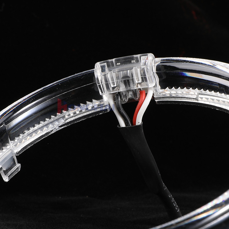 2Pcs White Yellow 2color Guide Angel Eye Circle Ring LED Headlight Fog Lamp Double Light Lens