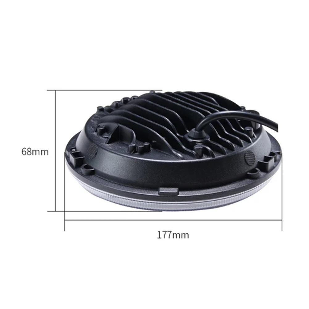1pcs Skull Headlights Round H4 DRL Angel Eye Turn Signal LED  Headlamp IP68 Waterproof for Harley Jeep Wrangler