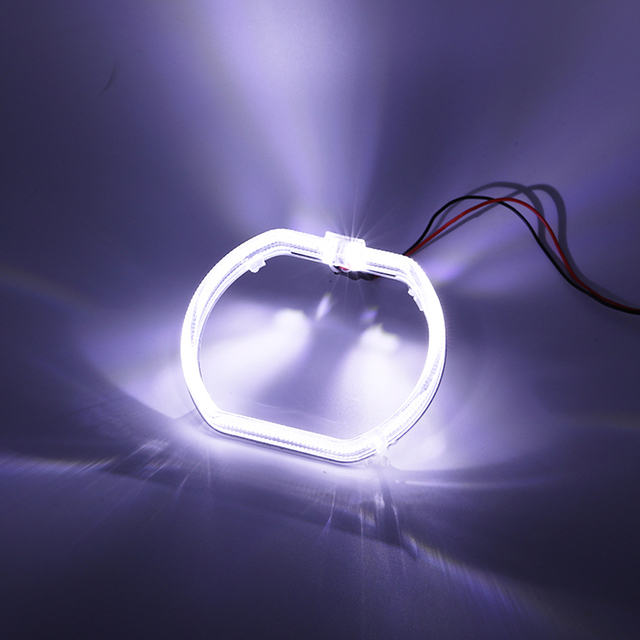 2pcs 120mm Square Led Angle Eyes with Acrylic Covers Car Halo Rings Kit Super Bright White Headlights Angel Eye Retrofit 12~24V