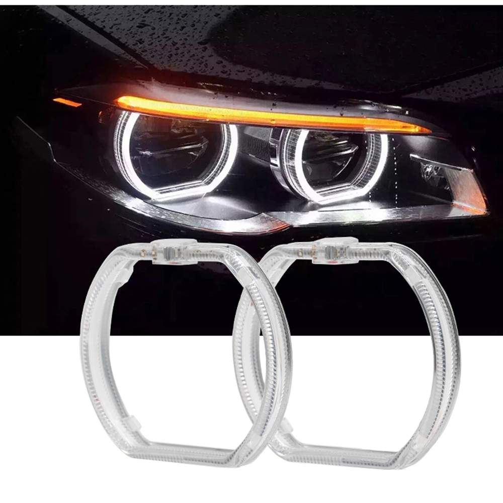 2pcs 120mm Square Led Angle Eyes with Acrylic Covers Car Halo Rings Kit Super Bright White Headlights Angel Eye Retrofit 12~24V