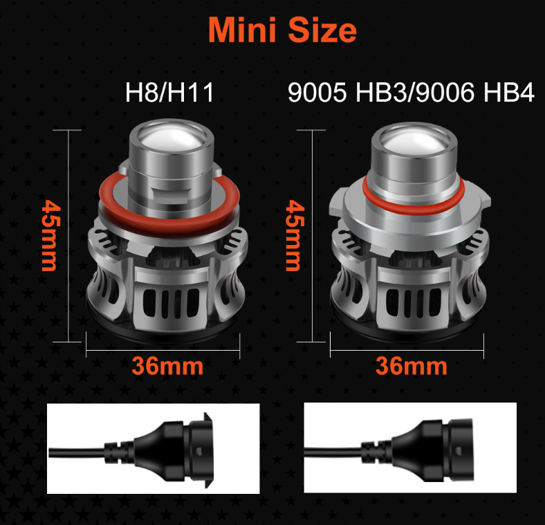 2pcs 12V Lenses for headlights H11 LED projector headlight for Car 9006 HB4 9005 HB3 LED projector lens Devil angel eyes led Light