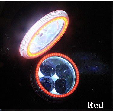 2pcs LED Motorcycle HeadLight Halo angel eyes Ring Motor Car 4D Lens Fog Lamp Work Flash light Auto spot light 12V 24V