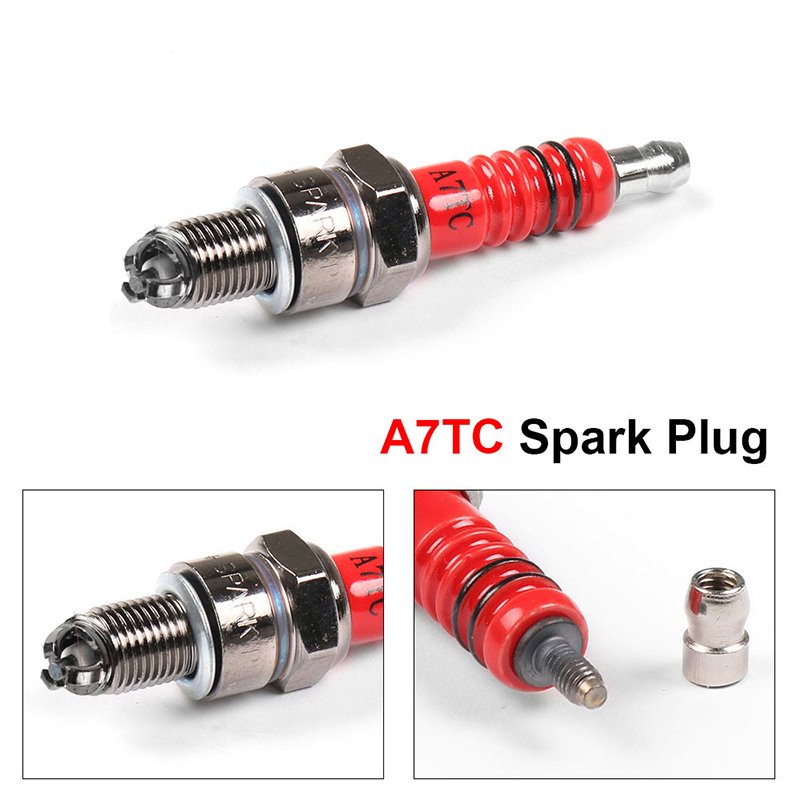 Spark Plug A7TC High Performance 3-Electrode For GY6 50cc-150cc Scooter Motorcycle 10mm Spark Plug Accessories