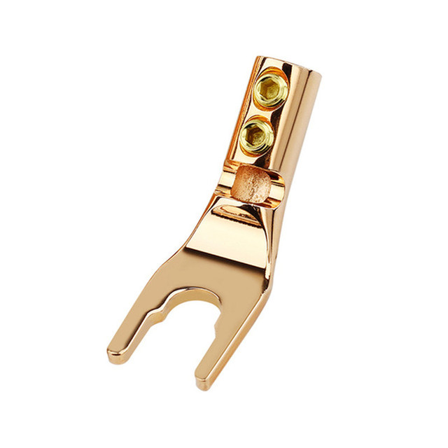 U/Y Fork Spade Banana Plug Soldering Wire Bananas Connectors Gold Silver Copper Speaker Terminal Audio Jack With Screw Amplifier