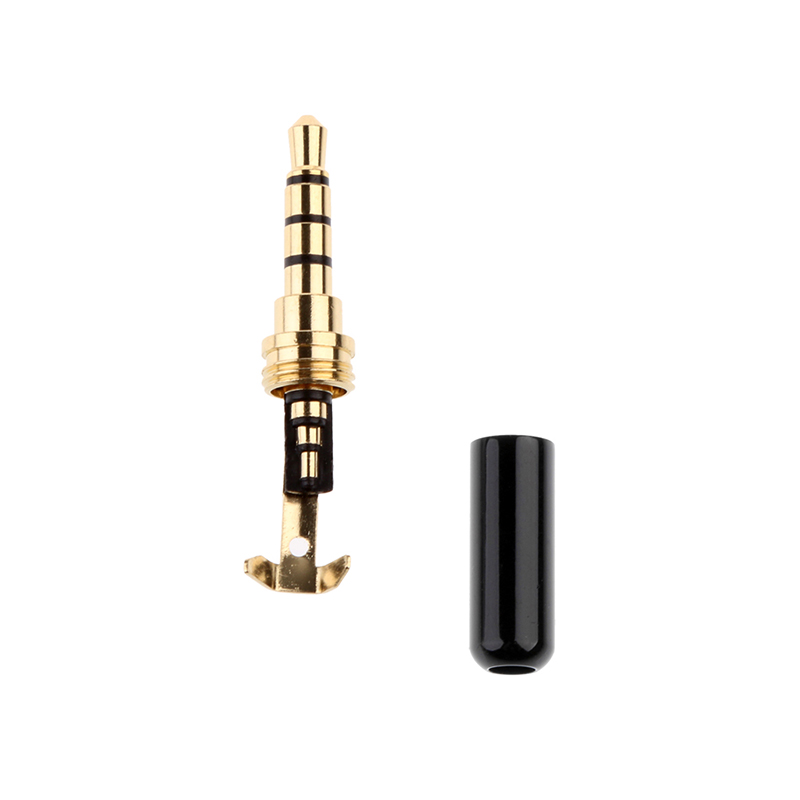 2pcs 3.5mm Audio Connector 4 Poles Headphone Jack Male Plug Earphone Repair Cable Solder Wire DIY AUX 3.5 Jack Adapter