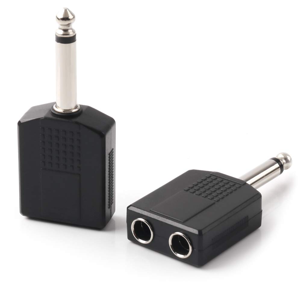 Stereo Audio Jack Plug Adapter Single Male to Female Dual Mono Stereo Jack Headphone Microphone Y Splitter Converter