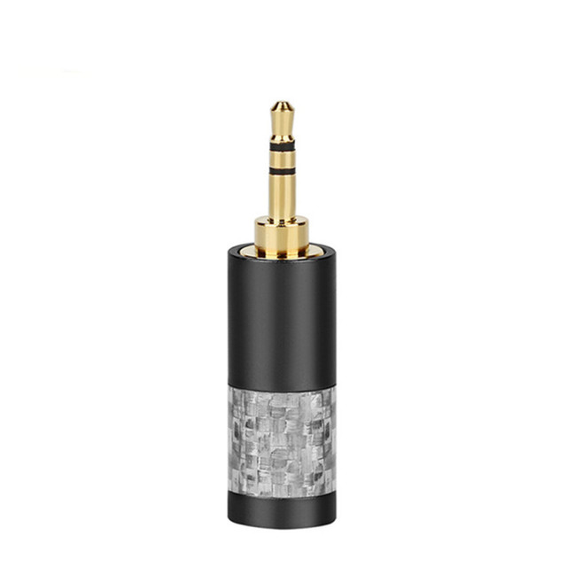 1pc Jack 3.5mm Earphone Plug Carbon Fiber Audio Adapter 3.5 Stereo Headphone Cable Connectors AUX Solder DIY 6.5mm Hole