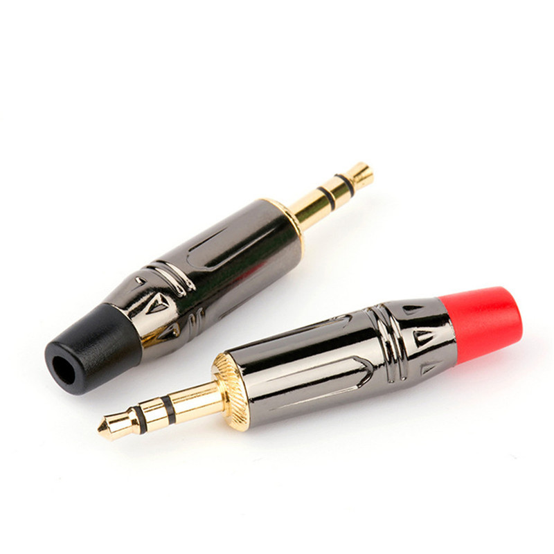 1pc 3.5mm Jack Headphone Adapter 3 Poles Gold Plated Audio Plug Solder DIY Replace Mobile Phone Earphone Cable 3.5 mm AUX Connector