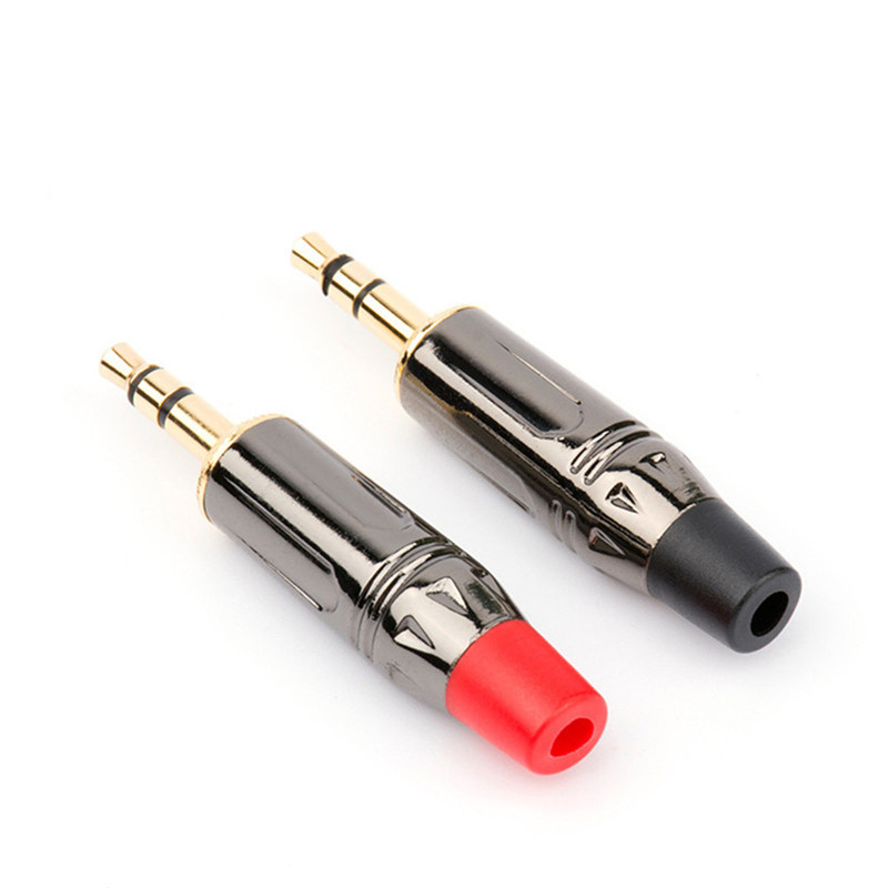 1pc 3.5mm Jack Headphone Adapter 3 Poles Gold Plated Audio Plug Solder DIY Replace Mobile Phone Earphone Cable 3.5 mm AUX Connector