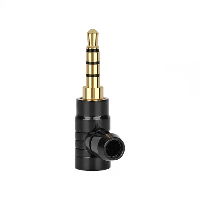 Jack 3.5 Balance 4 Pole Earphone Plug Gold Plated Pure Copper 3.5mm 90 Degree Right Angle Headphone Wire Audio Adapter Connector