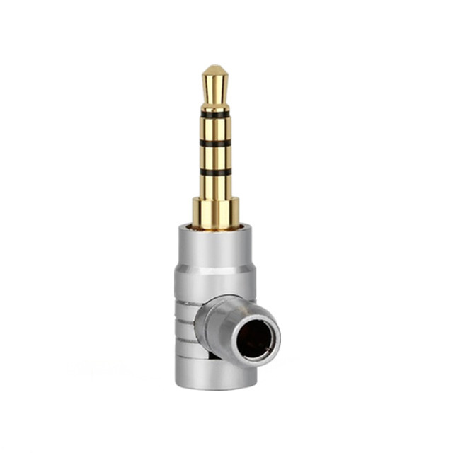 Jack 3.5 Balance 4 Pole Earphone Plug Gold Plated Pure Copper 3.5mm 90 Degree Right Angle Headphone Wire Audio Adapter Connector