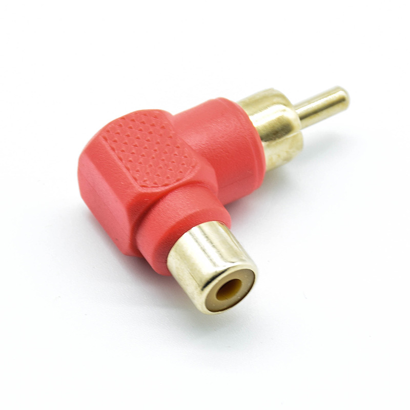 2Pcs 90 Degree RCA Right Angle Connector Plug Adapters Male To Female M/F 90 Degree Elbow  Audio Adapter