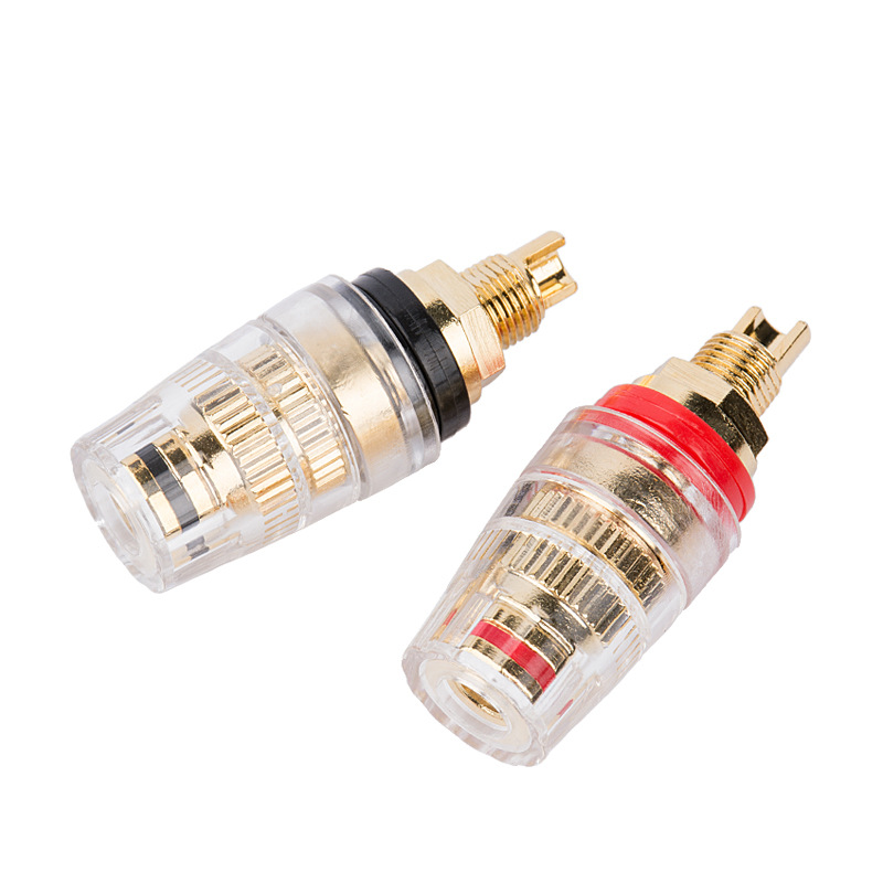 1pair Gold Plated Speaker Terminal Binding Post Amplifier Connector Suitable For 5mm Banana Plug Connectors Solder Audio Adapter