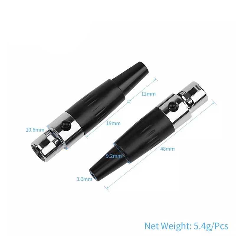 2pcs Mini XLR Connector Cannon Plug 3 Pin Female Adapter For K712 DT1990 AB-1266 LCD2 LCD4 Speaker Terminal Audio Jack Soldering