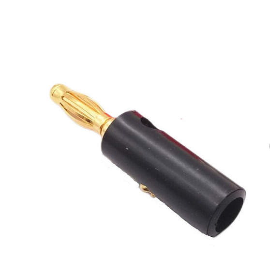 2Pcs 4mm Banana Plug Audio Speaker Wire Connectors 4mm Gold-Plate Screw Solderless Banana Male DIY Plug Adapter