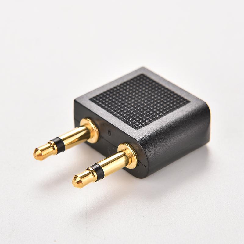 2pcs 3.5mm Airline Airplane Earphone Headphone Headset Jack Audio Connector Plug Adapter for Airplane Travel Headphone Earphone