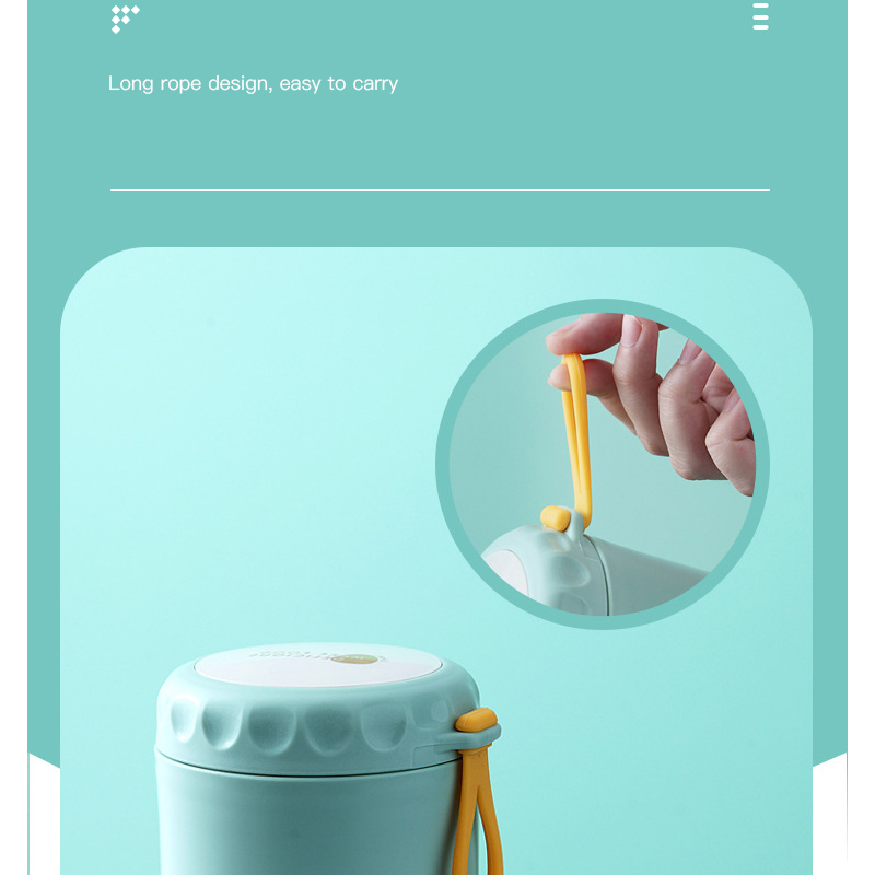 400ml 304 Stainless Steel Mini Thermal Pot Portable Sealing Leak Proof Baby Milk Cup Fashion Soup Box