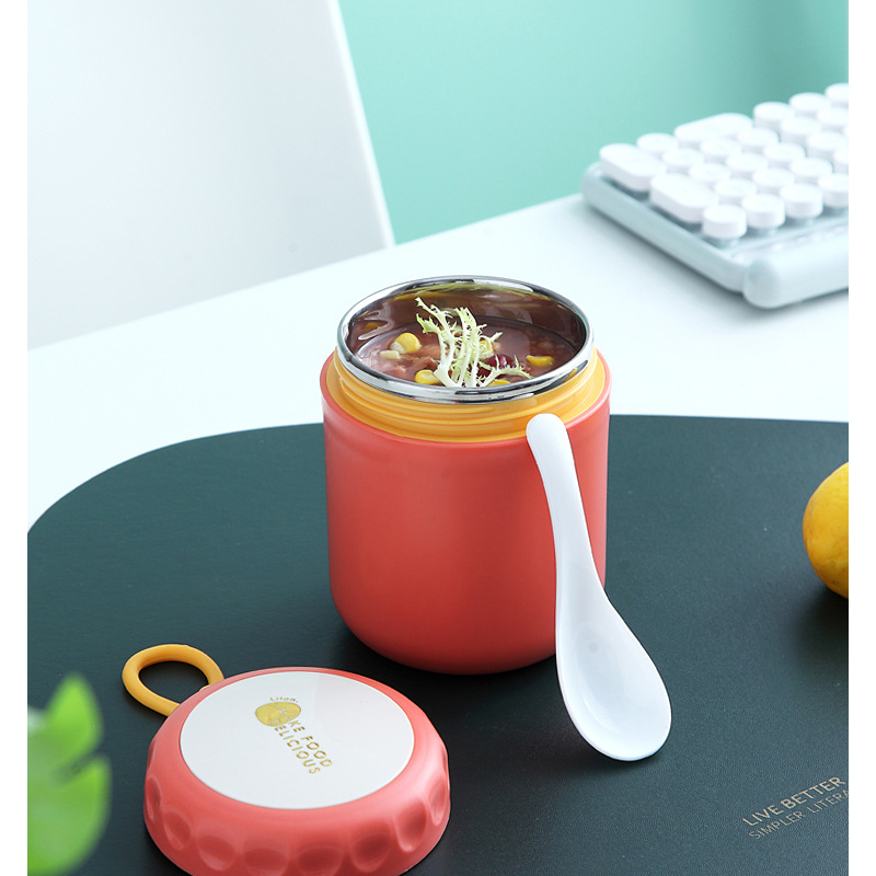 400ml 304 Stainless Steel Mini Thermal Pot Portable Sealing Leak Proof Baby Milk Cup Fashion Soup Box