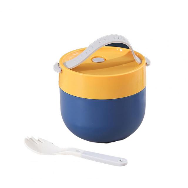 Portable Soup Cup Lunch Box Stainless Steel Bento Box Breakfast Cup Insulated Food Container Thermos Bottle Tumblers With Spoon